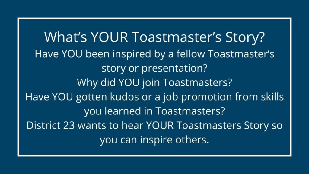 What's Your Toastmasters Story?